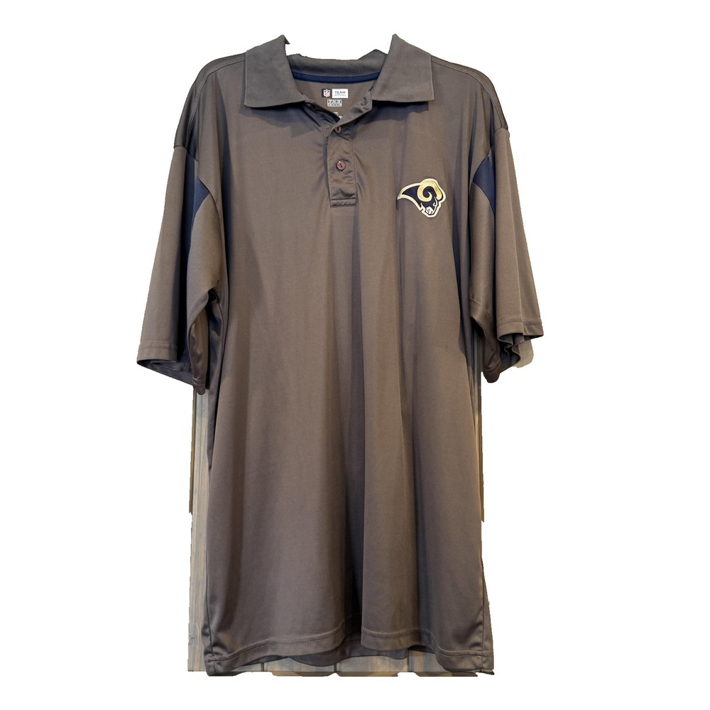St Louis Rams Shirt Mens XLT Gray NFL Football Polo Golf TX3 Cool Team Apparel